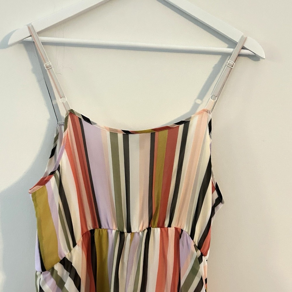 Torrid Multicolor Stripe Chiffon Midi Dress Pockets Sz M/L 00 NWT - Picture 10 of 14